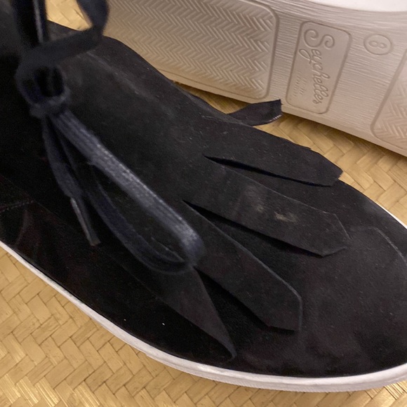 Seychelles black suede like ankle causal shoes - Picture 5 of 6